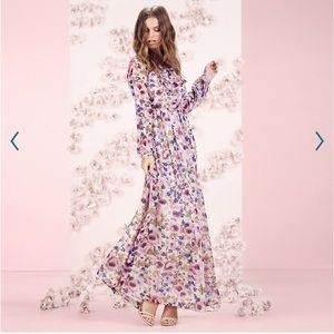 LC Lauren Conrad Floral Peasant Maxi Runway Dress